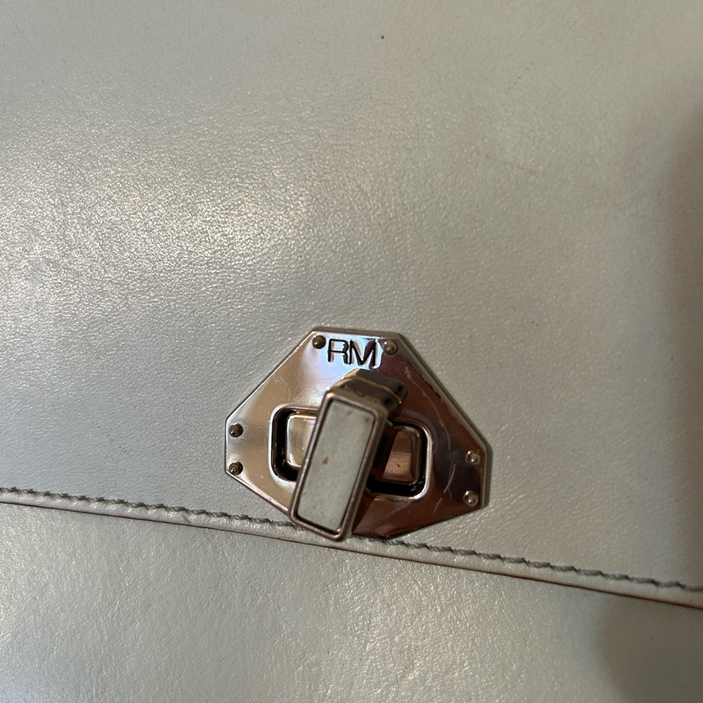 Rebecca Minkoff Pale Mint Leather Crossbody Bag with Studded Strap Top Handle - Picture 11 of 13